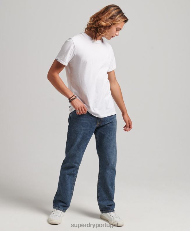 jeans retos de algodão orgânico homens azul escuro roupas Superdry 2208H1232