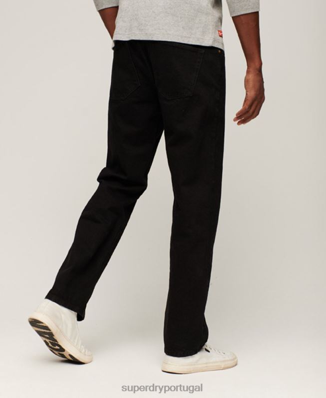 jeans retos de algodão orgânico homens preto roupas Superdry 2208H1228