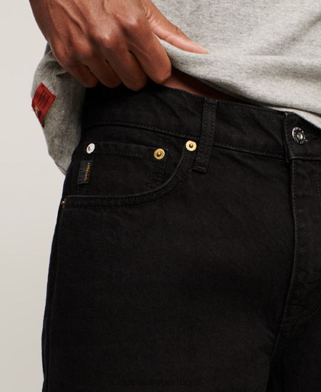 jeans retos de algodão orgânico homens preto roupas Superdry 2208H1228