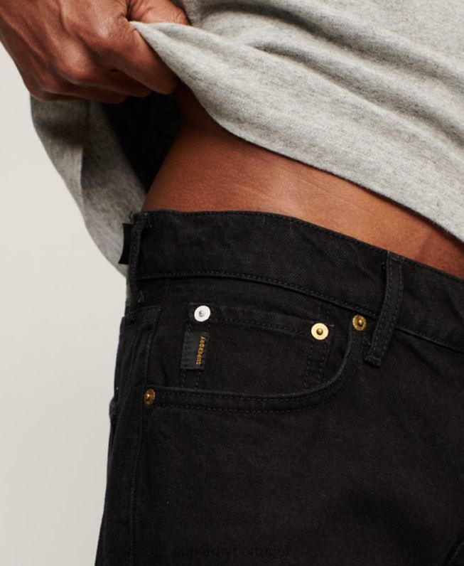 jeans retos de algodão orgânico homens preto roupas Superdry 2208H1228