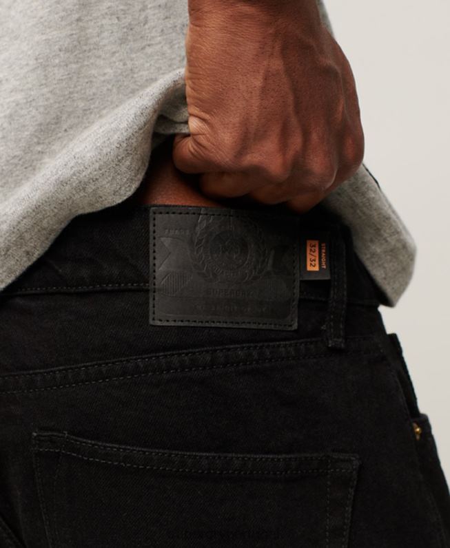 jeans retos de algodão orgânico homens preto roupas Superdry 2208H1228