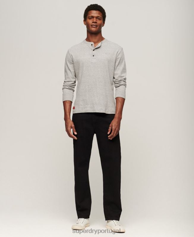 jeans retos de algodão orgânico homens preto roupas Superdry 2208H1228