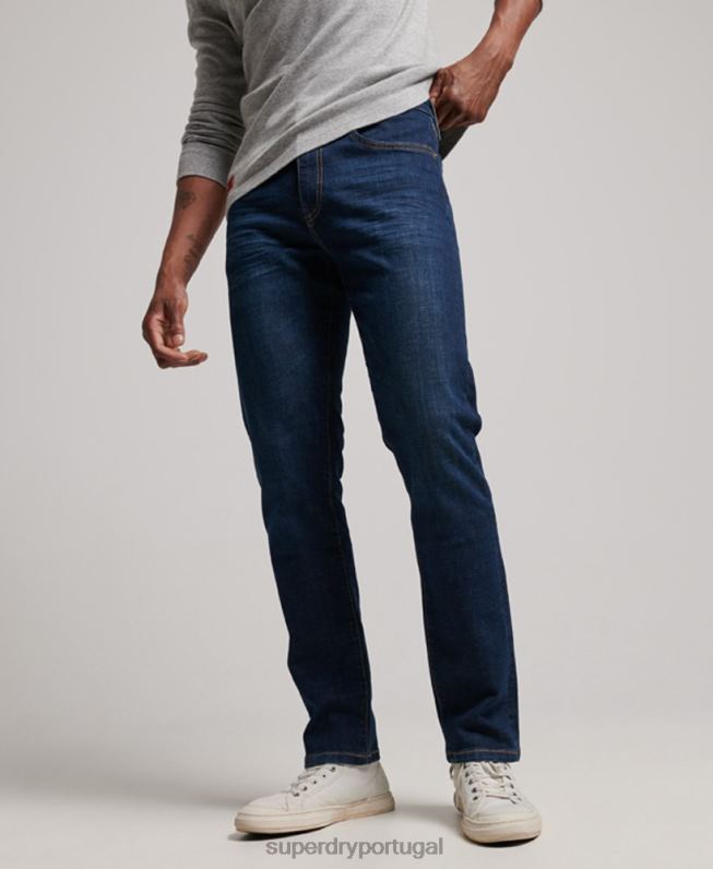 jeans retos finos de algodão orgânico homens azul roupas Superdry 2208H1208