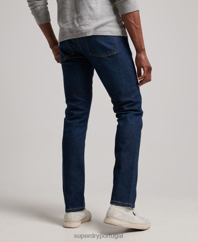 jeans retos finos de algodão orgânico homens azul roupas Superdry 2208H1208
