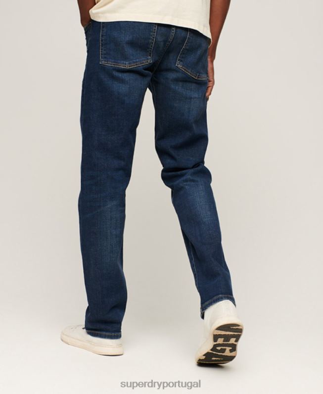 jeans retos finos de algodão orgânico homens azul roupas Superdry 2208H1225