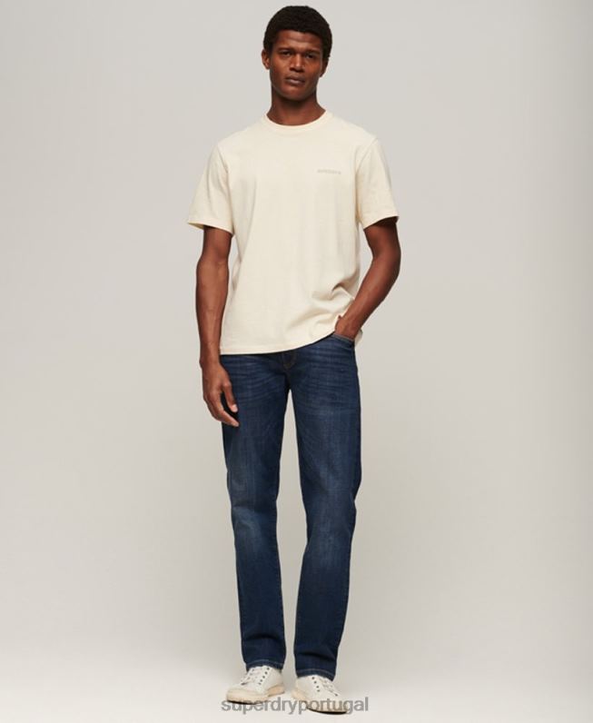 jeans retos finos de algodão orgânico homens azul roupas Superdry 2208H1225