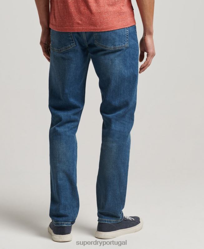 jeans retos finos de algodão orgânico homens azul roupas Superdry 2208H1229