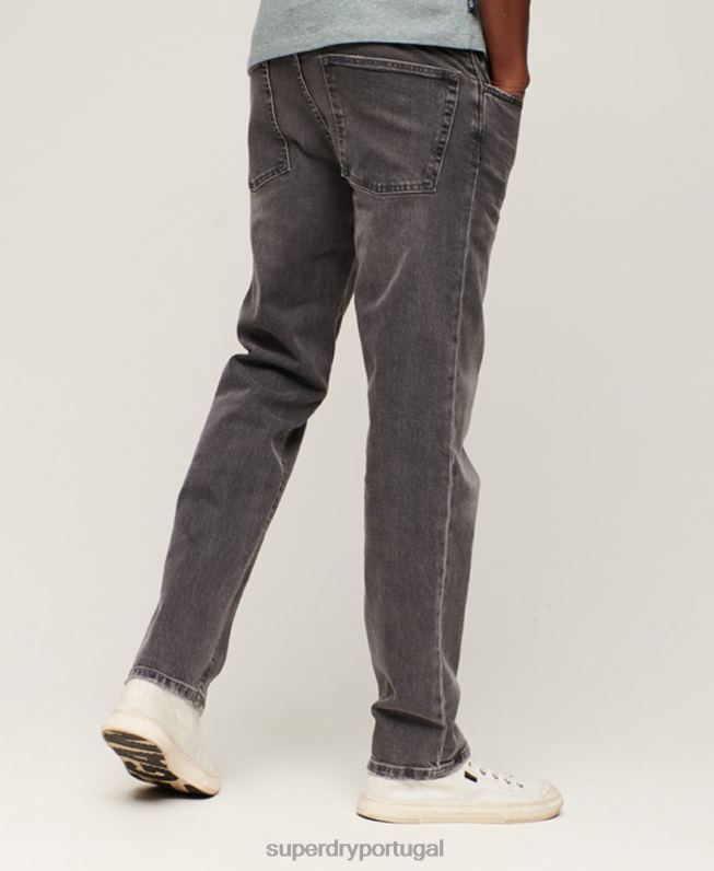 jeans retos finos de algodão orgânico homens cinza roupas Superdry 2208H1227