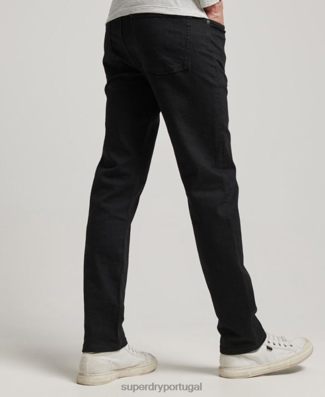 jeans retos finos de algodão orgânico homens preto roupas Superdry 2208H1222