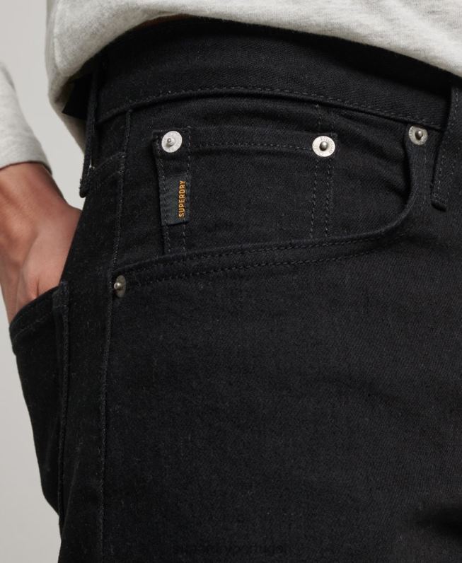 jeans retos finos de algodão orgânico homens preto roupas Superdry 2208H1222
