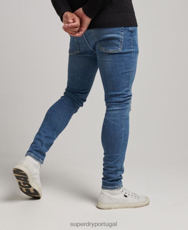 jeans skinny vintage homens azul claro roupas Superdry 2208H1223