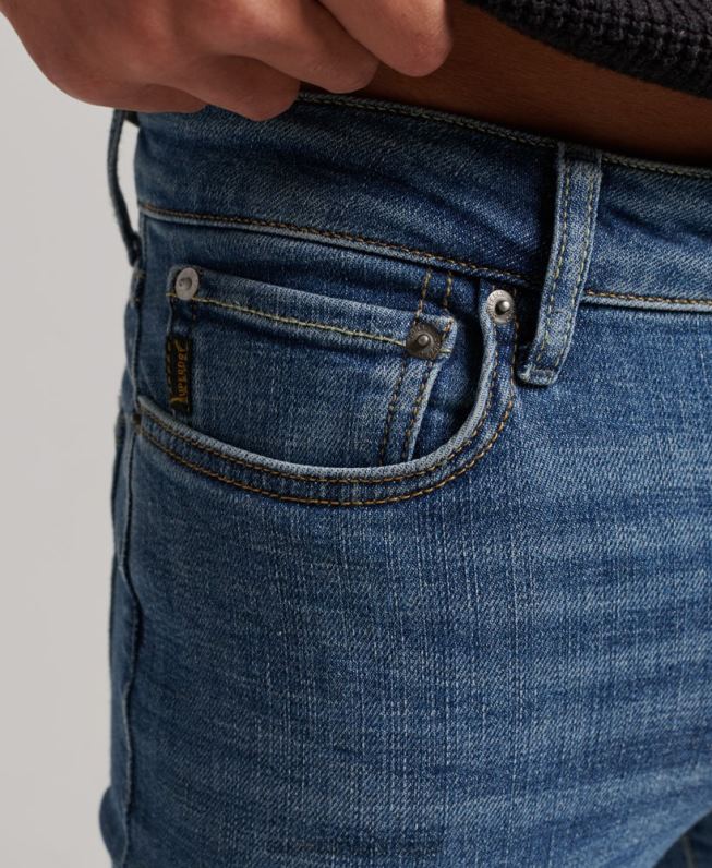 jeans skinny vintage homens azul claro roupas Superdry 2208H1223