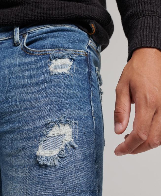 jeans skinny vintage homens azul claro roupas Superdry 2208H1223