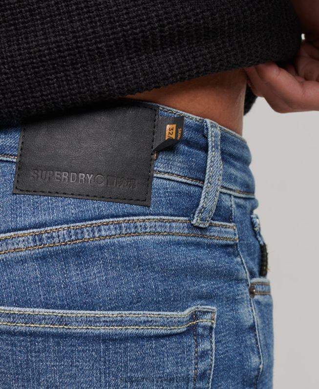 jeans skinny vintage homens azul claro roupas Superdry 2208H1223