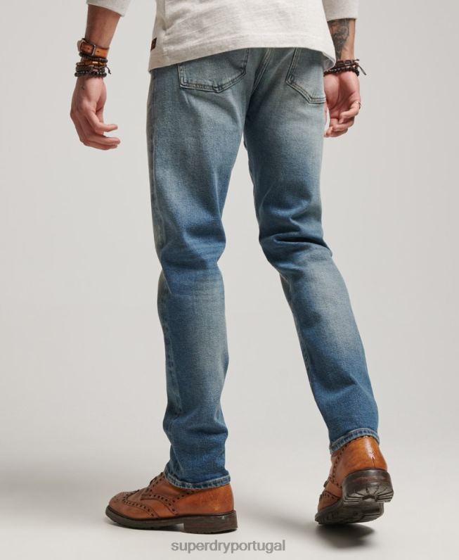 loja comercial - jeans slim orgânicos homens azul claro roupas Superdry 2208H1221