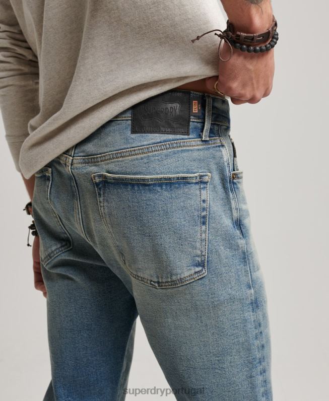 loja comercial - jeans slim orgânicos homens azul claro roupas Superdry 2208H1221