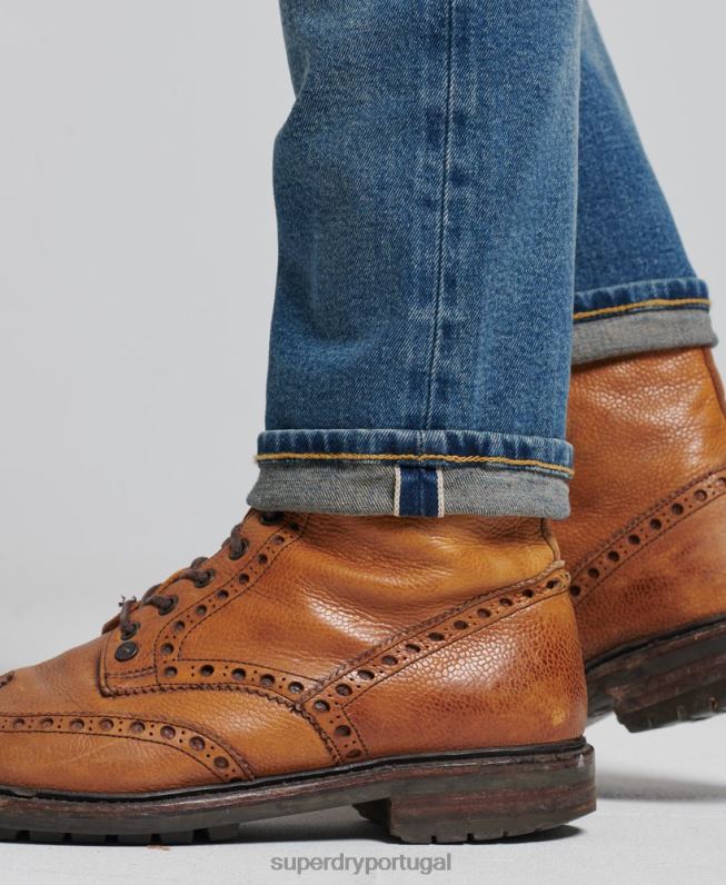 loja comercial - jeans slim orgânicos homens azul claro roupas Superdry 2208H1221