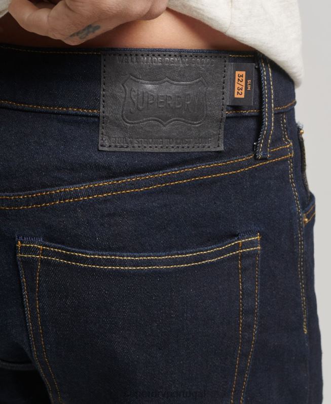 loja comercial - jeans slim orgânicos homens azul escuro roupas Superdry 2208H1219