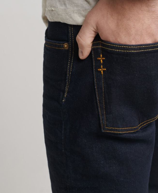 loja comercial - jeans slim orgânicos homens azul escuro roupas Superdry 2208H1219
