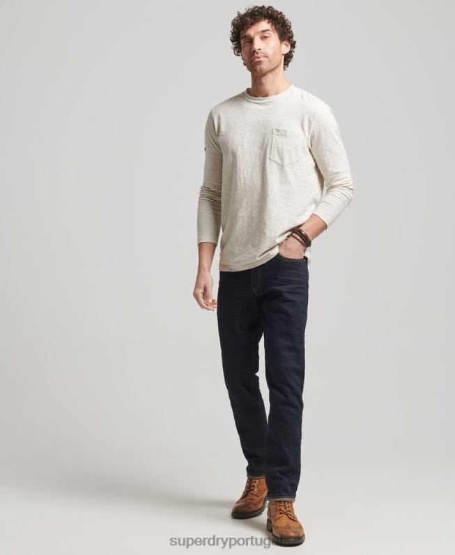 loja comercial - jeans slim orgânicos homens azul escuro roupas Superdry 2208H1219