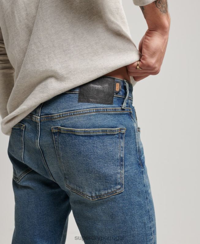 loja comercial - jeans slim orgânicos homens azul roupas Superdry 2208H1217