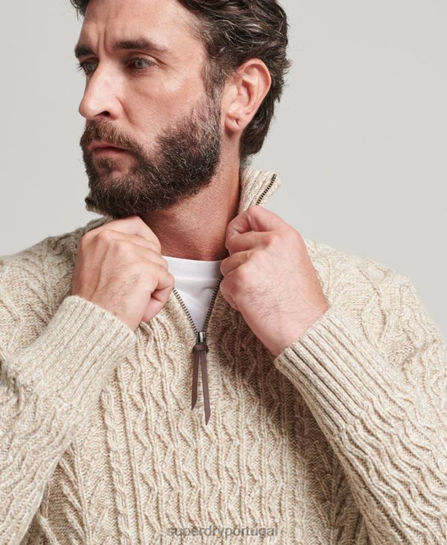 jacob henley jumper homens bege roupas Superdry 2208H5259