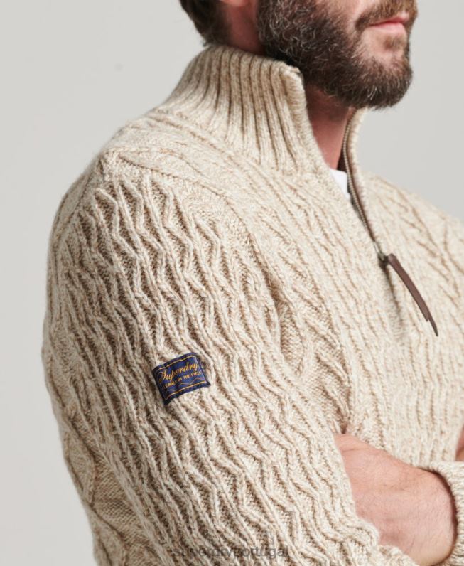 jacob henley jumper homens bege roupas Superdry 2208H5259