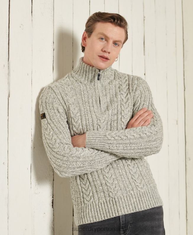 jacob henley jumper homens cinza roupas Superdry 2208H1347