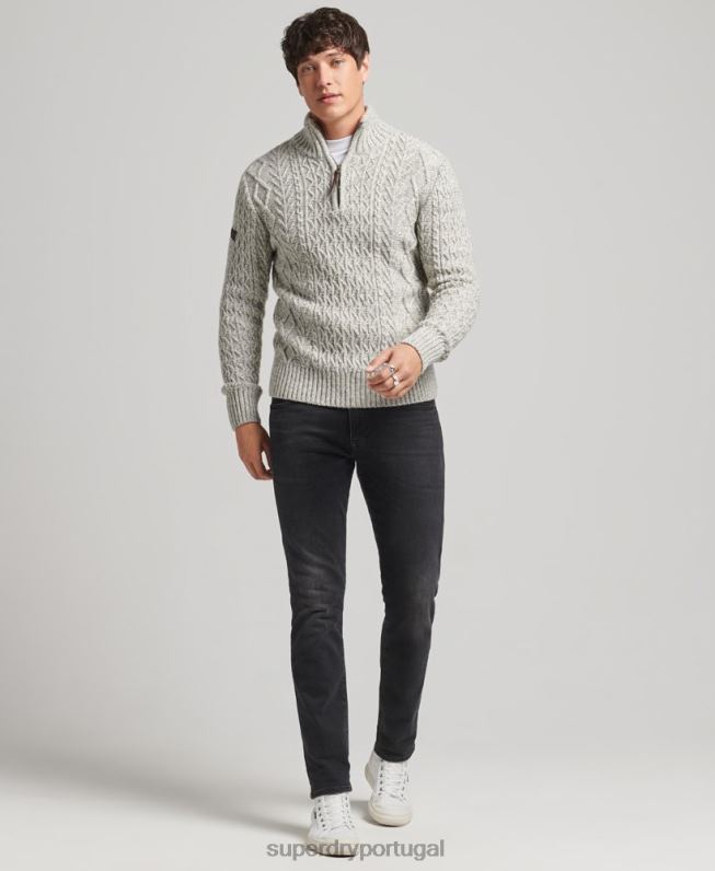 jacob henley jumper homens cinza roupas Superdry 2208H5249