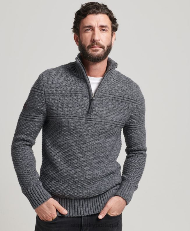 jacob henley jumper homens cinza roupas Superdry 2208H5276