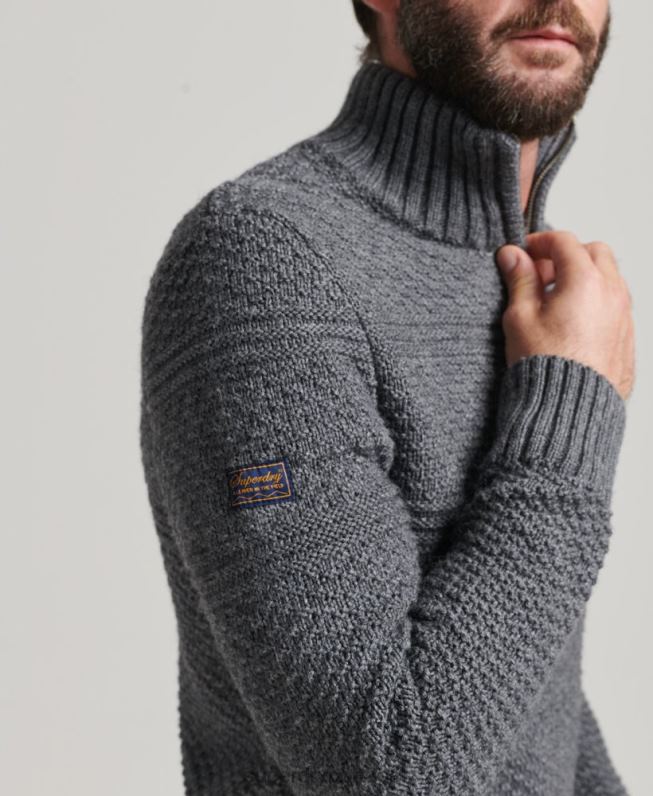 jacob henley jumper homens cinza roupas Superdry 2208H5276