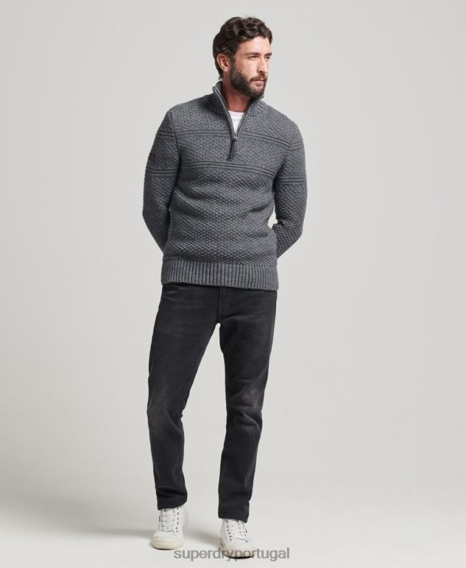 jacob henley jumper homens cinza roupas Superdry 2208H5276