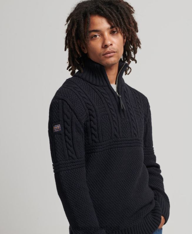 jacob henley jumper homens marinha roupas Superdry 2208H5268