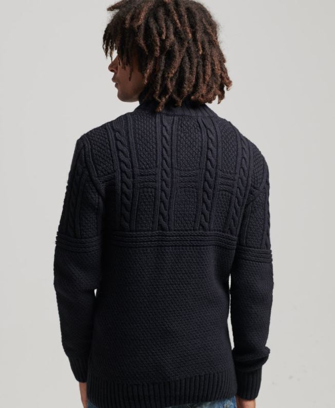 jacob henley jumper homens marinha roupas Superdry 2208H5268