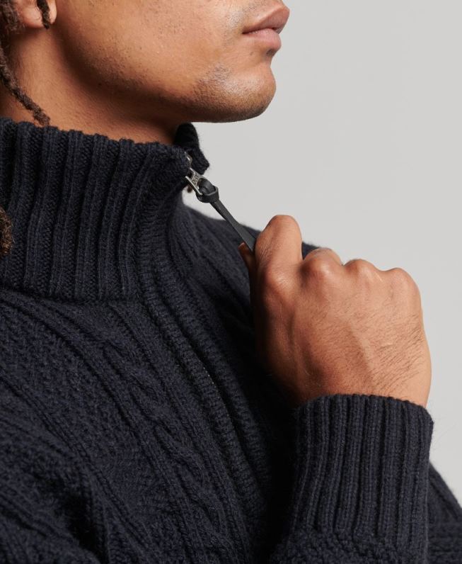 jacob henley jumper homens marinha roupas Superdry 2208H5268