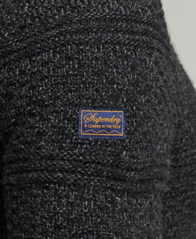 jacob henley jumper homens preto roupas Superdry 2208H5253