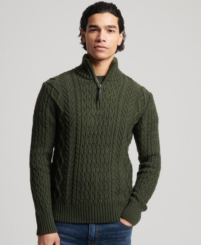 jacob henley jumper homens verde roupas Superdry 2208H5278