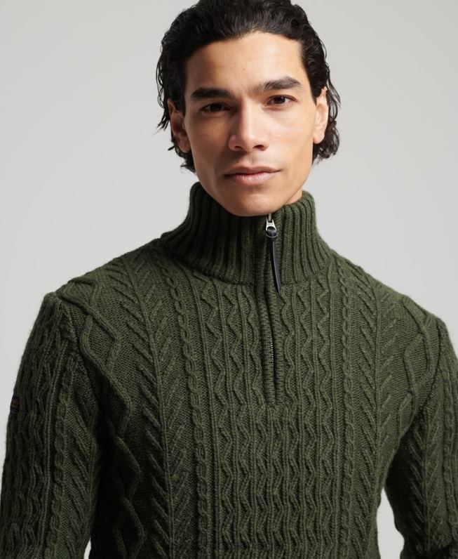 jacob henley jumper homens verde roupas Superdry 2208H5278