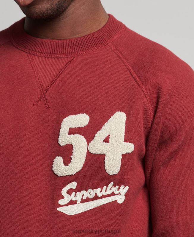 jumper da equipe do time do colégio homens vermelho roupas Superdry 2208H1263