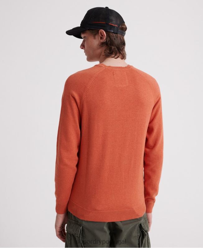 jumper de algodão com etiqueta laranja homens laranja roupas Superdry 2208H1359