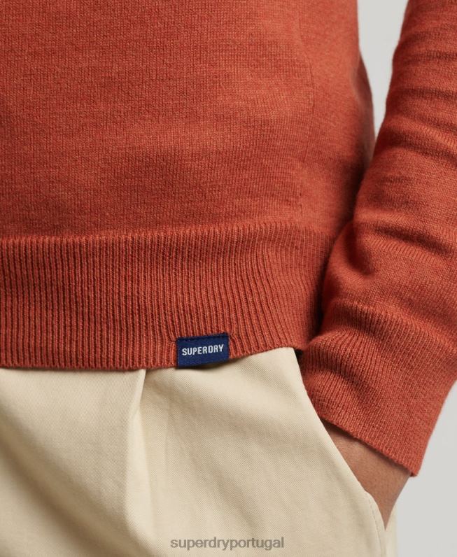 jumper de caxemira de algodão orgânico homens laranja roupas Superdry 2208H1243