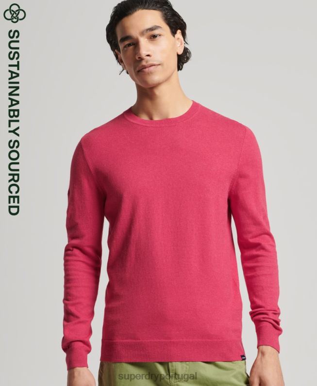 jumper de caxemira de algodão orgânico homens vermelho roupas Superdry 2208H5245