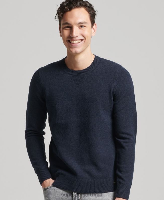 jumper de lã de cordeiro homens marinha roupas Superdry 2208H5279