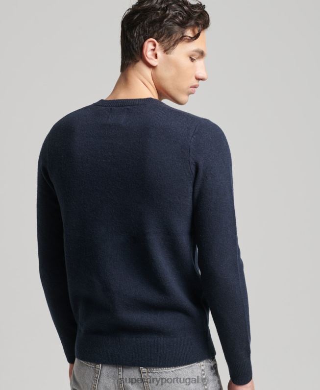 jumper de lã de cordeiro homens marinha roupas Superdry 2208H5279