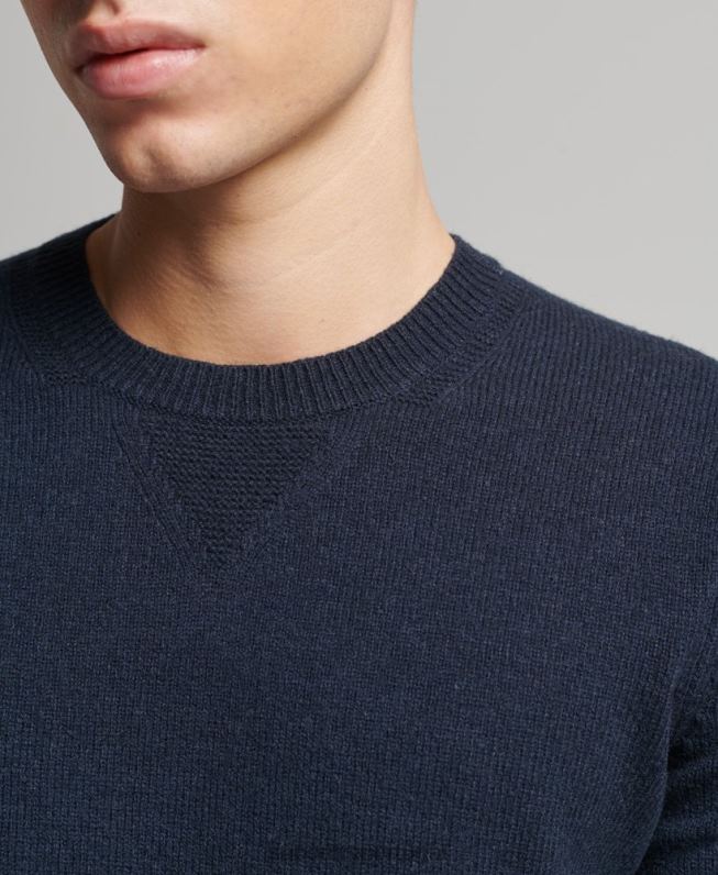 jumper de lã de cordeiro homens marinha roupas Superdry 2208H5279