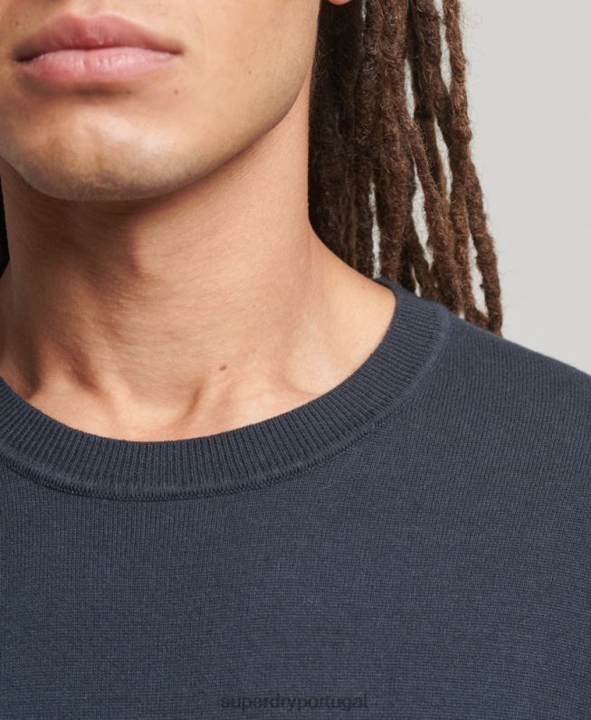 jumper de malha de algodão homens marinha roupas Superdry 2208H5322