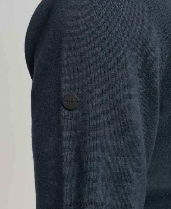 jumper de malha de algodão homens marinha roupas Superdry 2208H5322