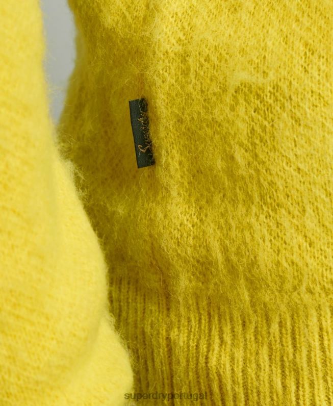 jumper de tricô escovado homens amarelo roupas Superdry 2208H5242