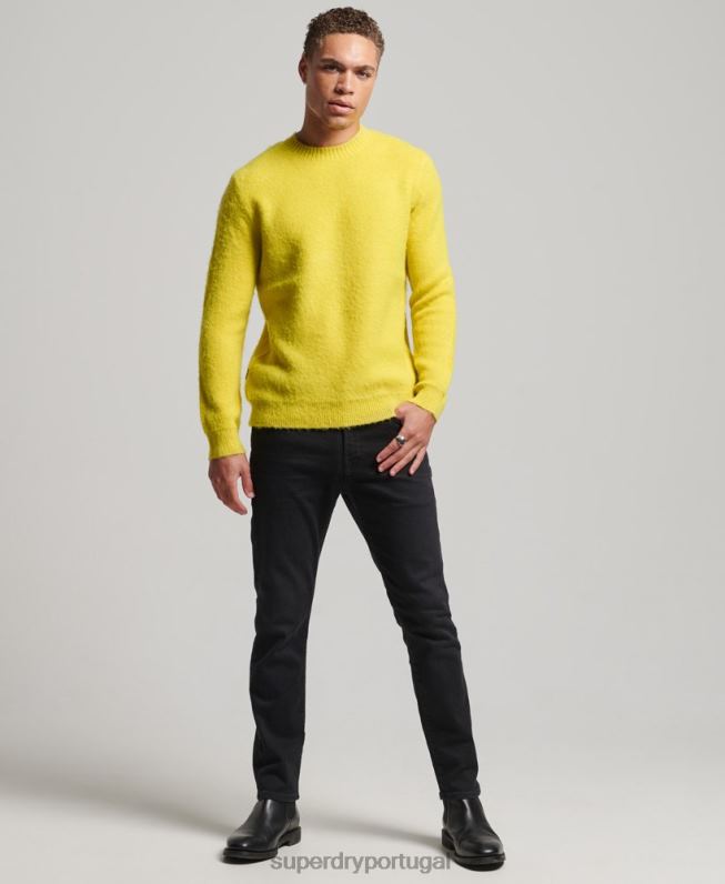 jumper de tricô escovado homens amarelo roupas Superdry 2208H5242