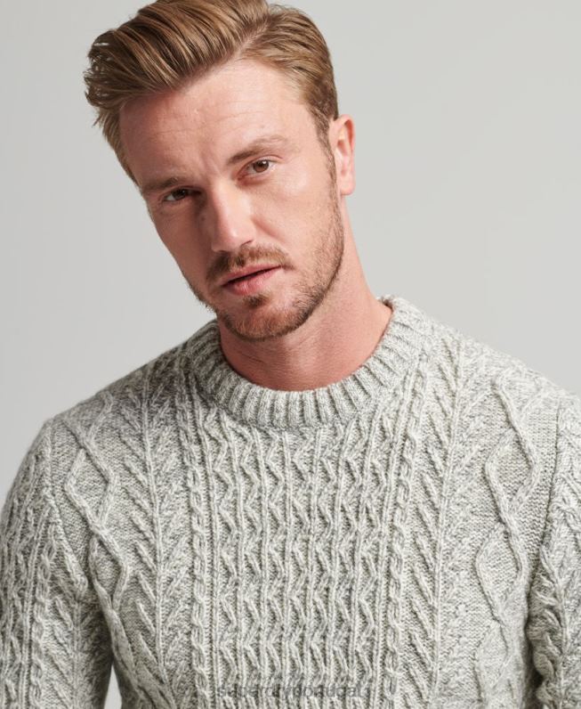 jumper de tripulação de cabo jacob homens cinza roupas Superdry 2208H5250